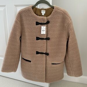 NWT J. Crew Factory Sherpa Toggle Coat, XSP